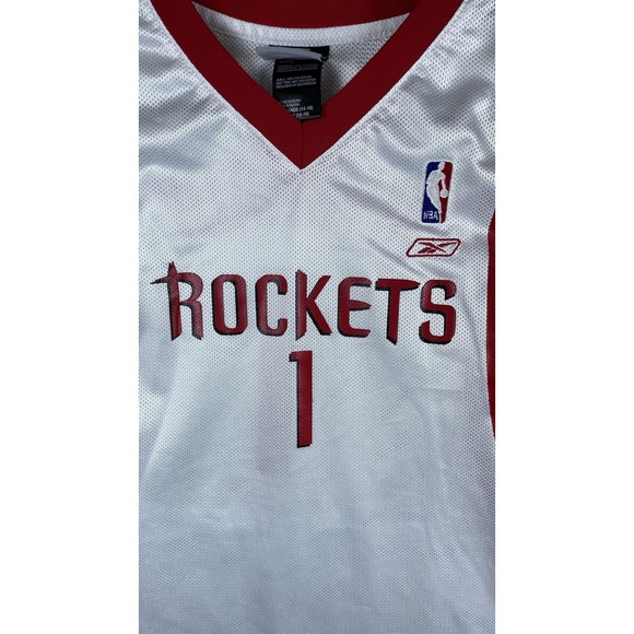 Houston Rockets Jersey Boys Large White Red NBA Basketball Reebok McGrady 1 - Picture 2 of 11